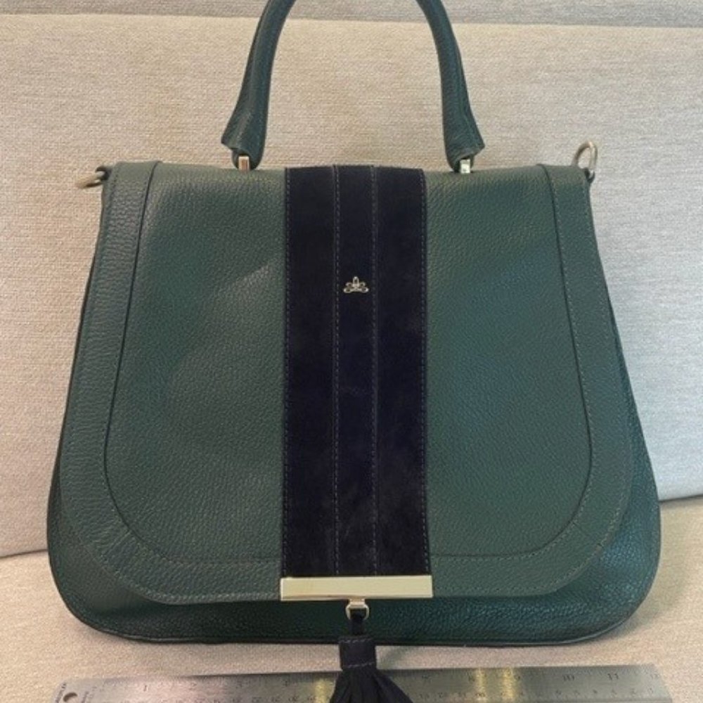 DeMellier "Venice" Crossbody Bag - Hunter Green/ Navy